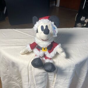 Disney Mickey Mouse Santa Plush - Red & Black Holiday Plush
